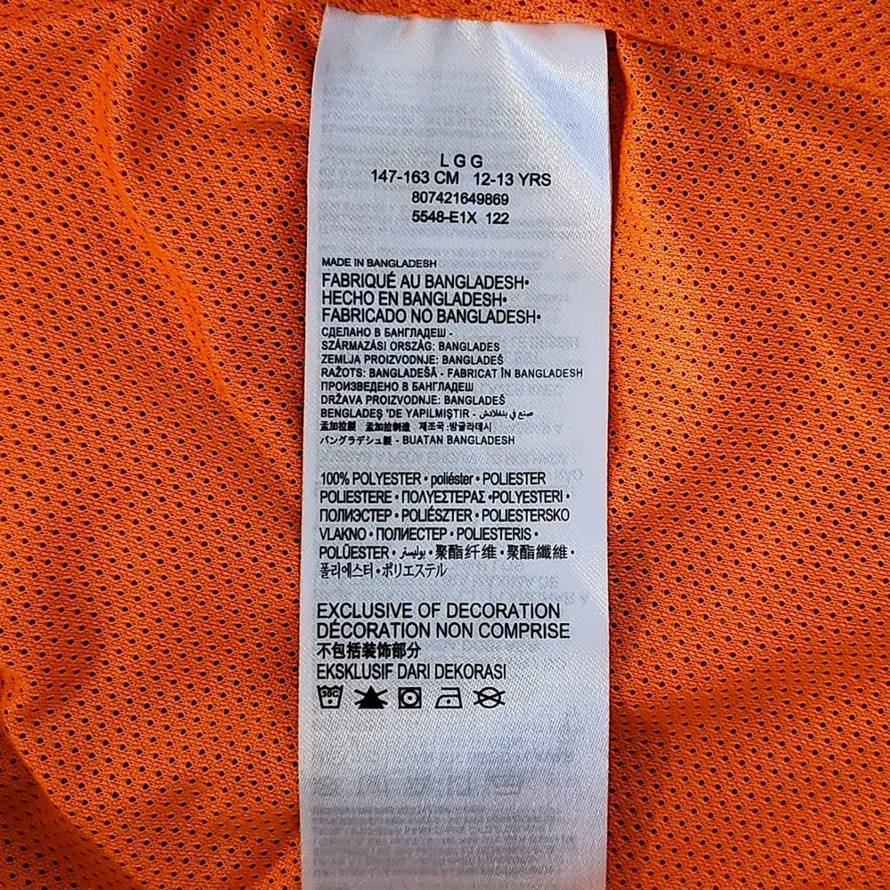 Hurley Full Zip Lightweight Hooded Windbreaker Jacket Boys Large Camo Orange‎